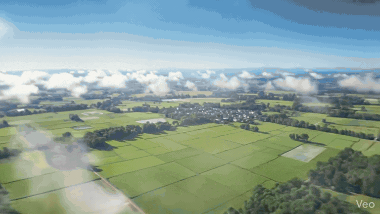 Aerial view of a forest with a road cutting through it